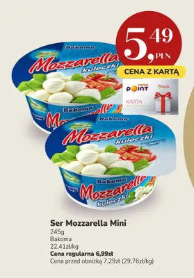 Ser mozzarella mini Bakoma promocja w Market Point