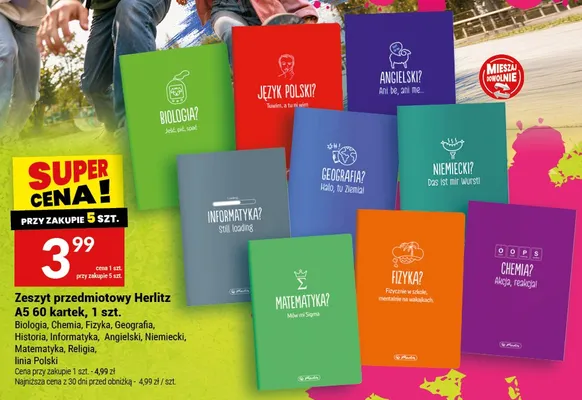 Zeszyt przedmiotowy Herlitz A5 60 kartek Historia promocja w Twój Market