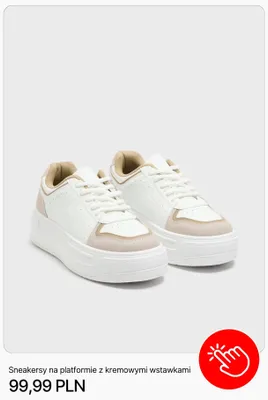 Sneakersy na platformie z kremowymi wstawkami Cropp promocja w Cropp