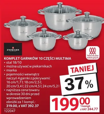 Komplet garnków 10 części MULTIMA ZWILLING promocja w Selgros