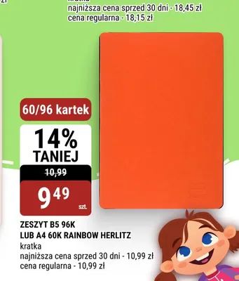 Zeszyt b5/60 kratka wośp Herlitz promocja w bi1