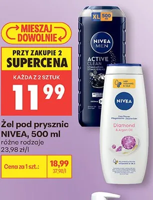 Żel pod prysznic NIVEA Men Active Clean promocja w Biedronka