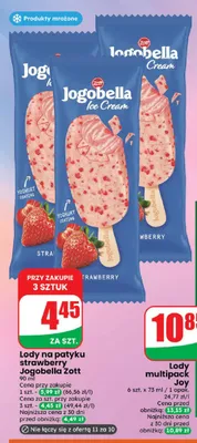 Lody na patyku wildberry Jogobella Zott promocja w Dino