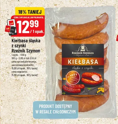 Kiełbasa śląska z szynki Rzeźnik Szymon promocja w POLOmarket
