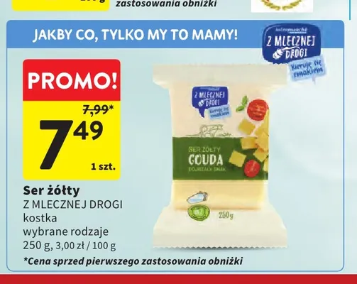Ser żółty Gouda Z Mlecznej Drogi promocja w Intermarche