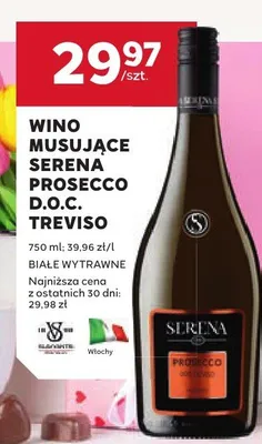 Wino Musujące Serena Prosecco D.O.C. Treviso białe wytrawne promocja w Stokrotka