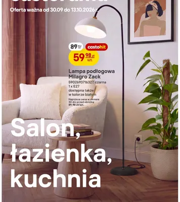 Lampa podłogowa Milagro Zack czarna 1xE27 promocja w Castorama