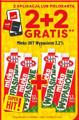 Mleko UHT Wypasione 3,2% Mlekovita promocja w POLOmarket