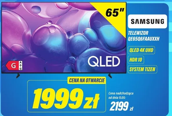 Telewizor QLED 4K UHD Samsung QE65Q6FAAUXXH 65" promocja w RTV EURO AGD