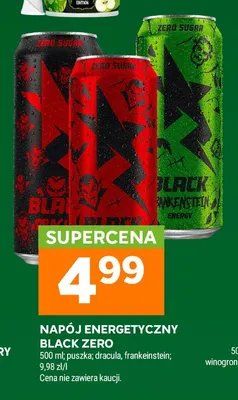 Napój energetyczny Black Zero dracula promocja w Stokrotka