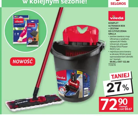 Zestaw komplet Ultramax Box + zestaw do czyszczenia grilla Vileda promocja w Selgros