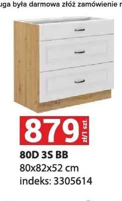 Szafka kuchenna stojąca z szufladami 80D 3S BB promocja w Merkury Market