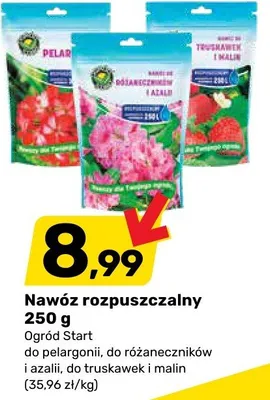 Nawóz rozpuszczalny do pelargonii, do różaneczników i azalii, do truskawek i malin promocja w Bricomarche