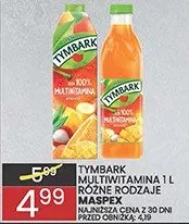 Tymbark multiwitamina sok 1l Maspex promocja w Wafelek
