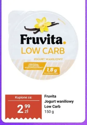 Jogurt waniliowy Low Carb Fruvita promocja w Biedronka