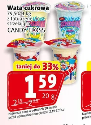 Wata cukrowa z tatuażem strzelająca promocja w Prim Market