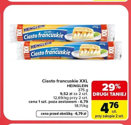 Ciasto francuskie XXL Henglein promocja w Carrefour