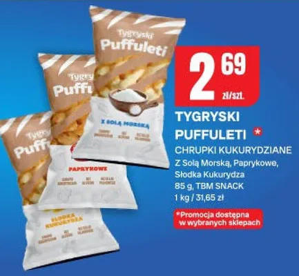 Chrupki kukurydziane z solą morską, paprykowe, słodka kukurydza promocja w Chorten