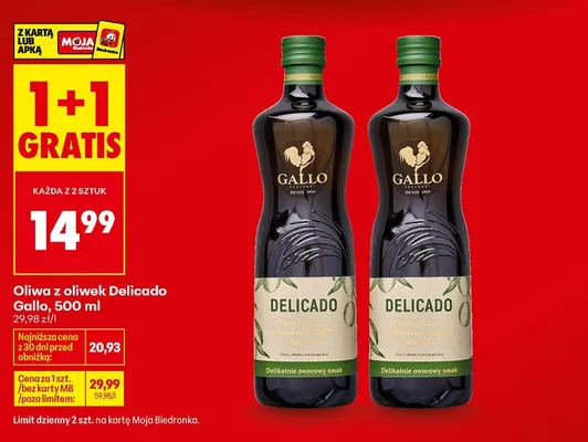 Oliwa z oliwek Delicado Gallo promocja w Biedronka