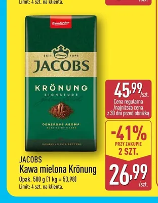 Kawa mielona Jacobs Krönung promocja w Aldi