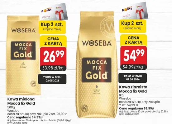 Kawa mielona Woseba Mocca Fix Gold promocja w Market Point
