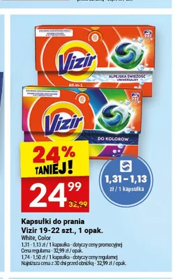 Kapsułki do prania Vizir White promocja w Twój Market