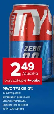 Piwo bezalkoholowe Tyskie 0% promocja w Stokrotka