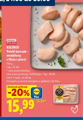Kurczak medaliony z fileta z piersi Rzeźnik promocja w Lidl