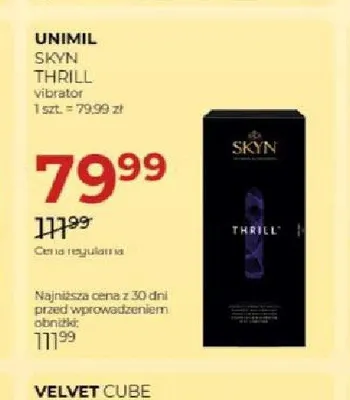 Wibrator Unimil Skyn Thrill promocja w Drogerie Jawa