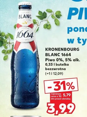 Piwo Kronenbourg Blanc 1664 0% 5% alk. promocja w Kaufland