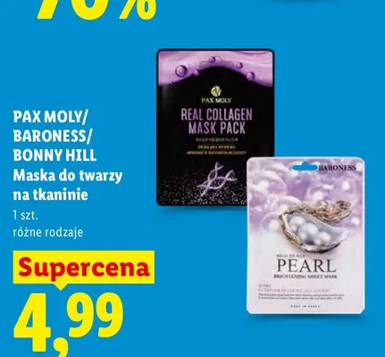 Maska do twarzy na tkaninie Baroness Pearl promocja w Lidl