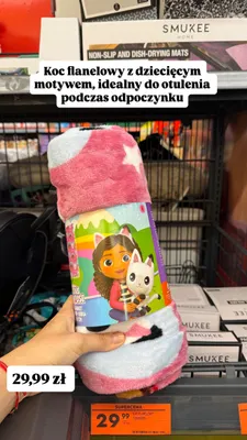 Koc flanelowy Gabby's Dollhouse promocja w Biedronka