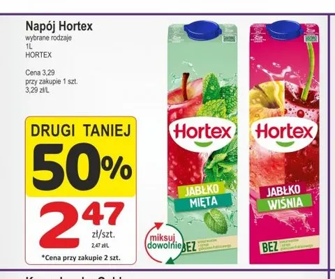 Napój Hortex jabłko mięta promocja w Marketvita