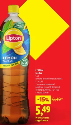 Napój herbaciany Lipton Ice Tea zielona promocja w Lidl