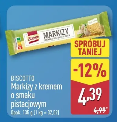 Markizy z kremem o smaku pistacjowym promocja w Aldi