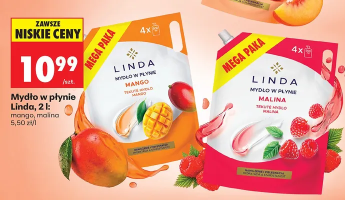 Mydło w płynie mango 2 l promocja w Biedronka