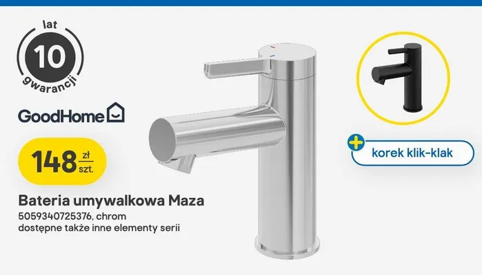 Bateria umywalkowa GoodHome Maza chrom promocja w Castorama