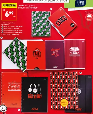 Kołozeszyt A5/80 Interdruk Coca-Cola promocja w Biedronka