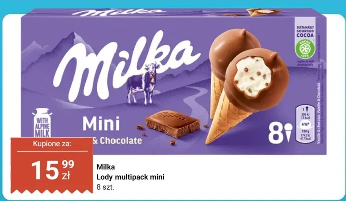 Lody multipack mini 8 szt. promocja w Dino