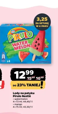 Lody na patyku Pirulo Nestlé Mango 4-pak promocja w Netto