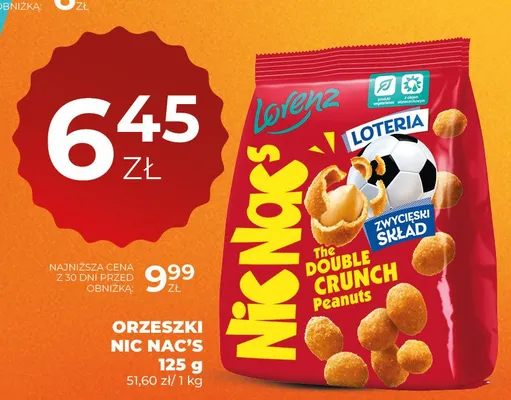 Orzeszki ziemne Nic Nac's Double Crunch promocja w Duży Ben