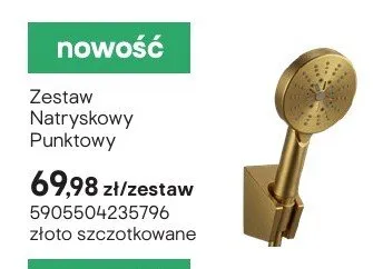 Zestaw natryskowy punktowy złoto szczotkowane promocja w Castorama