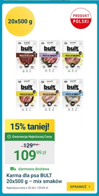 Karma dla psa Bult 20-pak 500 g mix smaków promocja w ERLI
