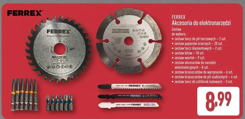 Akcesoria do elektronarzędzi Ferrex zestaw tarcz diamentowych 2szt promocja w Aldi