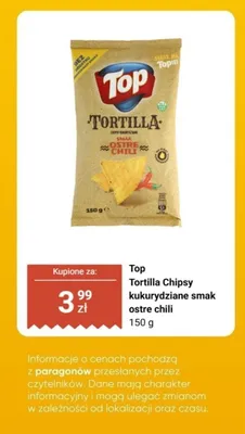 Tortilla Chipsy kukurydziane smak ostre chili promocja w Biedronka