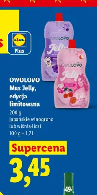 Mus Jelly wiśnia-liczi Owolovo promocja w Lidl