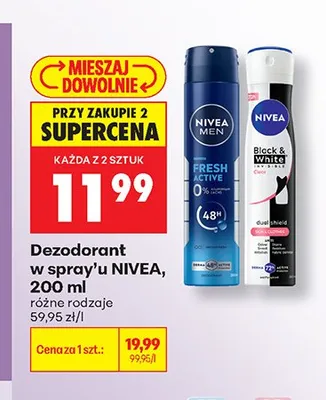 Dezodorant w sprayu Nivea Black & White Invisible promocja w Biedronka