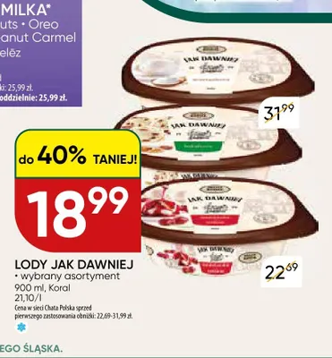 Lody Jak Dawniej Koral promocja w Chata Polska