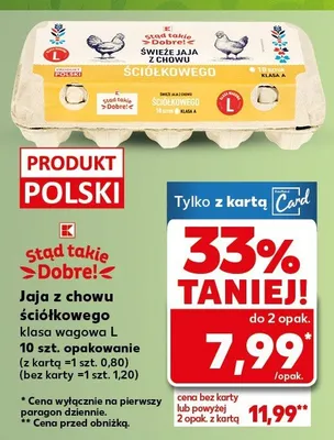 Jaja z chowu ściółkowego klasa wagowa L promocja w Kaufland