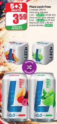 Piwo bezalkoholowe Lech Free Cherry Plum promocja w Dino